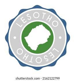 Lesotho Badge Map Vector Seal Vector Sign. National Symbol Country Stamp Design Icon Label. 