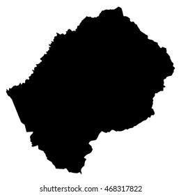 Lesotho black map on white background vector