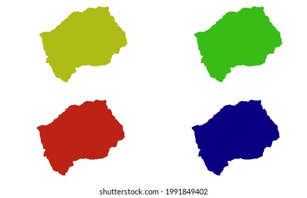 Lesotho country map silhouette in Southern Africa