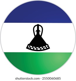 Vector de bandera redonda de Lesotho Country