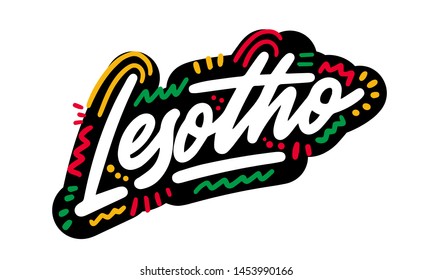 Lesotho country text suitable for a logo icon or typography design
