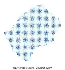 Mapa de puntos de Lesoto. Forma de estilo digital de Country. Imagen del Vector de Lesoto. Country forma puntos circulares azules. Ilustración vectorial de tendencia.