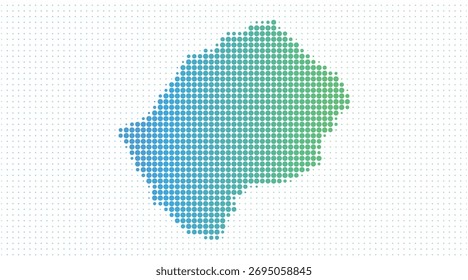 Mapa salpicado de Lesoto en estilo de semitono moderno, Ilustración vectorial sobre fondo blanco