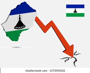Lesotho economic crisis vector illustration Eps 10