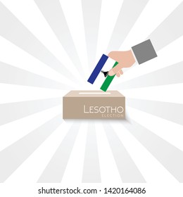 Lesotho Elections Vote Box Vector 