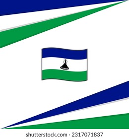 Lesotho Flag Abstract Background Design Template. Lesotho Independence Day Banner Social Media Post. Lesotho Design