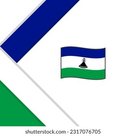 Plantilla de diseño de fondo de resumen de bandera de Lesoto. Afiche del Día de la Independencia de Lesoto en medios sociales. Ilustración de Lesotho