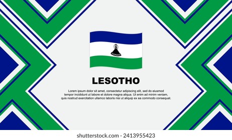 Lesotho Flag Abstract Background Design Template. Lesotho Independence Day Banner Wallpaper Vector Illustration. Lesotho Vector