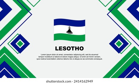 Lesotho Flag Abstrakte Hintergrunddesign-Vorlage. Lesotho Independence Day Banner Bildschirmhintergrund Vektorgrafik. Lesotho-Hintergrund