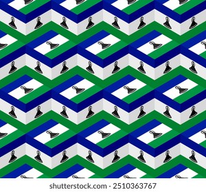 lesotho flag box pattern. vector illustration