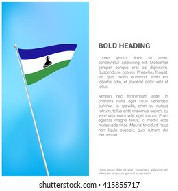 Lesotho flag Brochure - Vector Flyer Cover Page Design