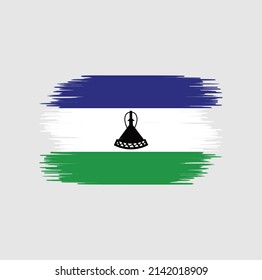 Pincel de bandera de Lesoto. Bandera nacional