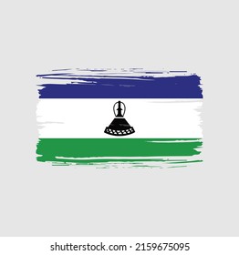 Pincel de bandera de Lesoto. Bandera nacional
