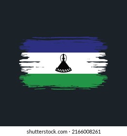 Lesotho Flag Brush. National Flag