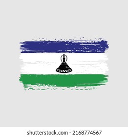 Lesotho Flag Brush. National Flag
