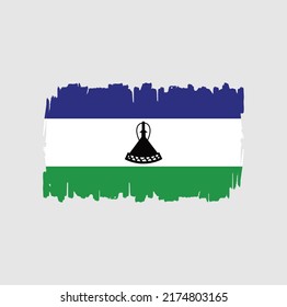 Lesotho Flag Brush. National Flag