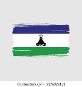 Lesotho Flag Brush. National Flag