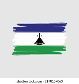 Lesotho Flag Brush. National Flag