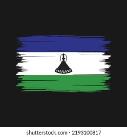 Lesotho Flag Brush. National Flag