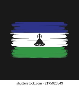 Lesotho Flag Brush. National Flag