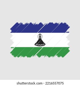 Lesotho Flag Brush. National Flag