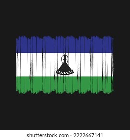 Lesotho Flag Brush. National Flag