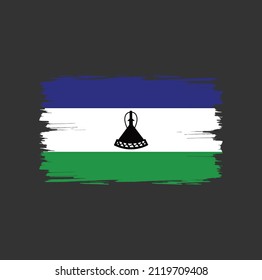 Lesotho flag with brush stroke background