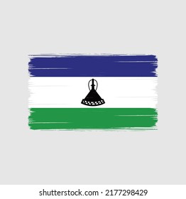 Lesotho Flag Brush Strokes. National Flag