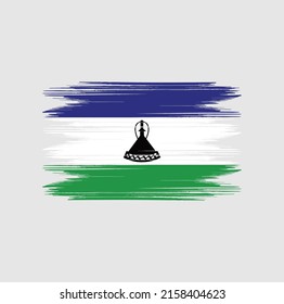 Ilustración del vector del pincel de bandera de Lesoto