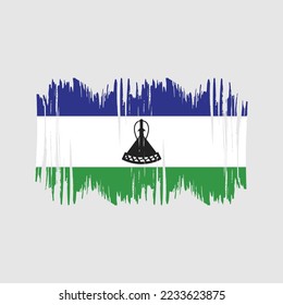 Lesotho Flag Brush Vector Illustration