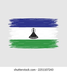 Lesotho Flag Pinselspitze Vektorgrafik