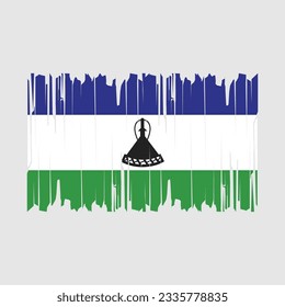 Lesotho Flag Brush Vector Illustration