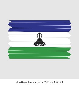 Lesotho Flag Pinselspitze Vektorgrafik