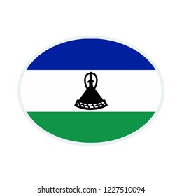 Lesotho flag. Lesotho ellipse flag.