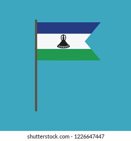 Lesotho flag icon in flat design. Independence day or National day holiday concept.