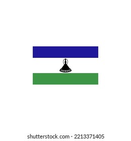 Lesotho flag icon flat style design. Lesotho flag vector illustration. isolated on white background.
