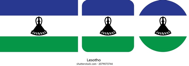 Lesotho flag icon set . icons collection