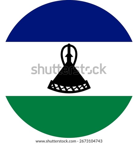 Lesotho flag illustrator country flags round symbol nation  circular flags