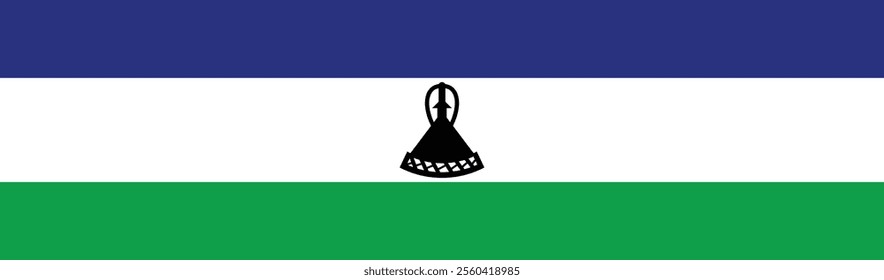 Lesotho flag long banner digital vector illustration