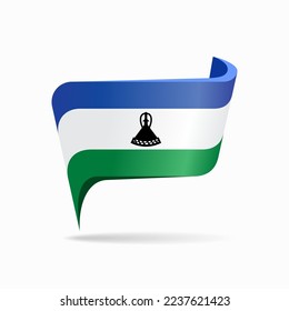 Lesotho flag map pointer layout. Vector illustration.