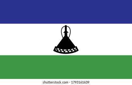 Lesotho flag, official colors and proportion correctly Vector