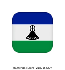 Lesotho flag, official colors. Vector illustration.