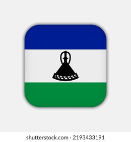 Bandera de Lesoto, colores oficiales. Ilustración vectorial.