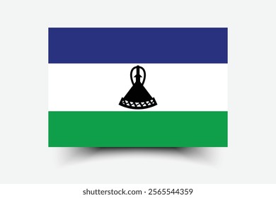 Lesotho flag official size and color standards vector illustration