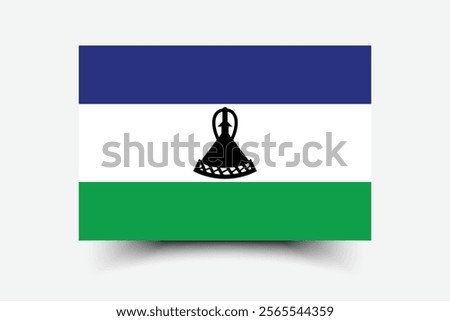 Lesotho flag official size and color standards vector illustration