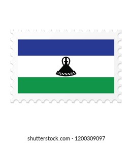 Lesotho flag on white background vector image