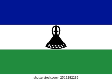 Lesotho flag pattern background. Realistic national flag design. Abstract vector template.