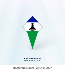 Icono del Pin de la bandera de Lesoto con diseño geométrico. Ilustración vectorial.
