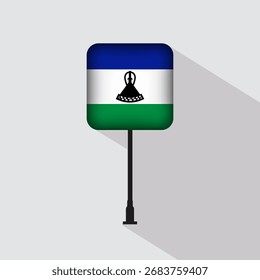 Ilustración vectorial del poste de la bandera de Lesoto