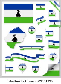 Lesotho Flag Set - Vector Collection



